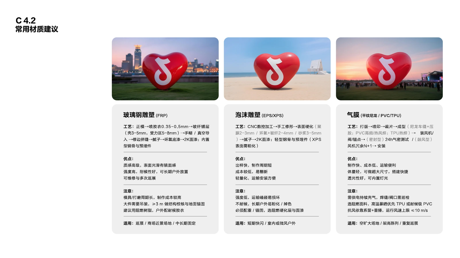 心动符号线下装置的常用材质建议