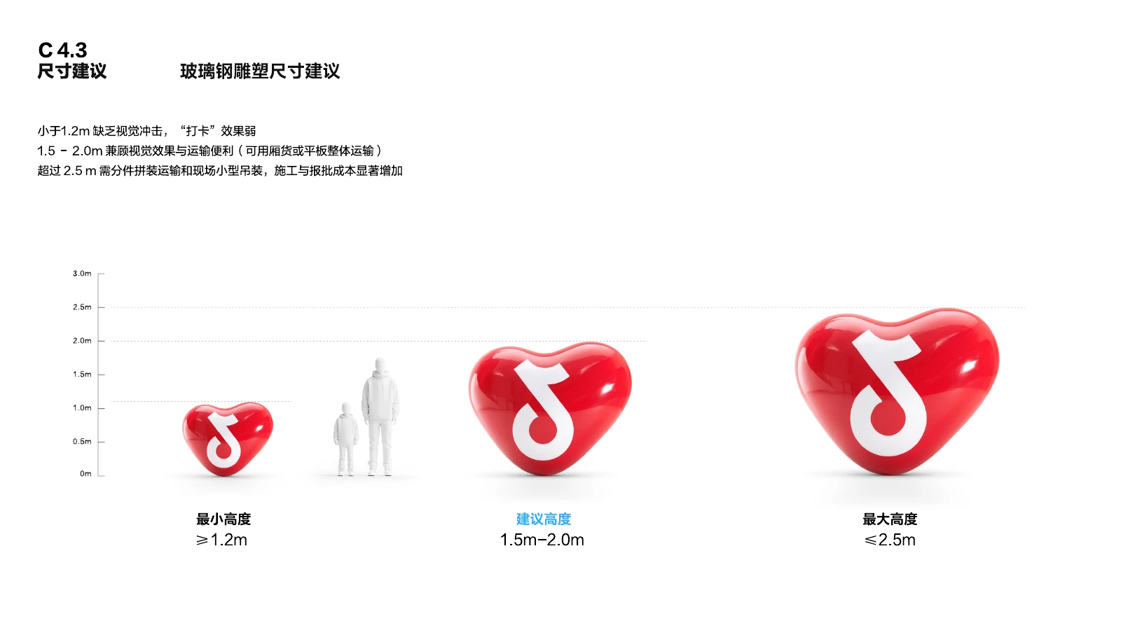 心动符号玻璃钢雕塑的尺寸建议