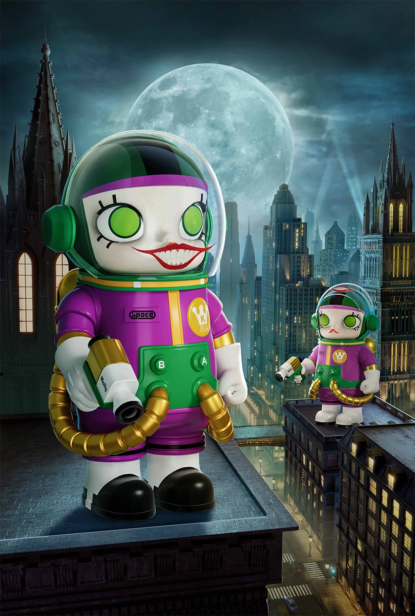 MEGA SPACE MOLLY 小丑系列成品海报：屋顶 · 月光与哥谭城市